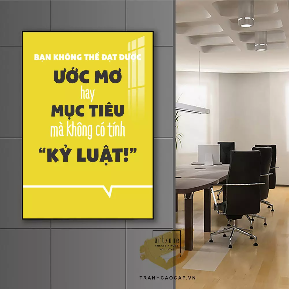 Gợi ý bài trí tranh Slogan Lúa trong phòng khách