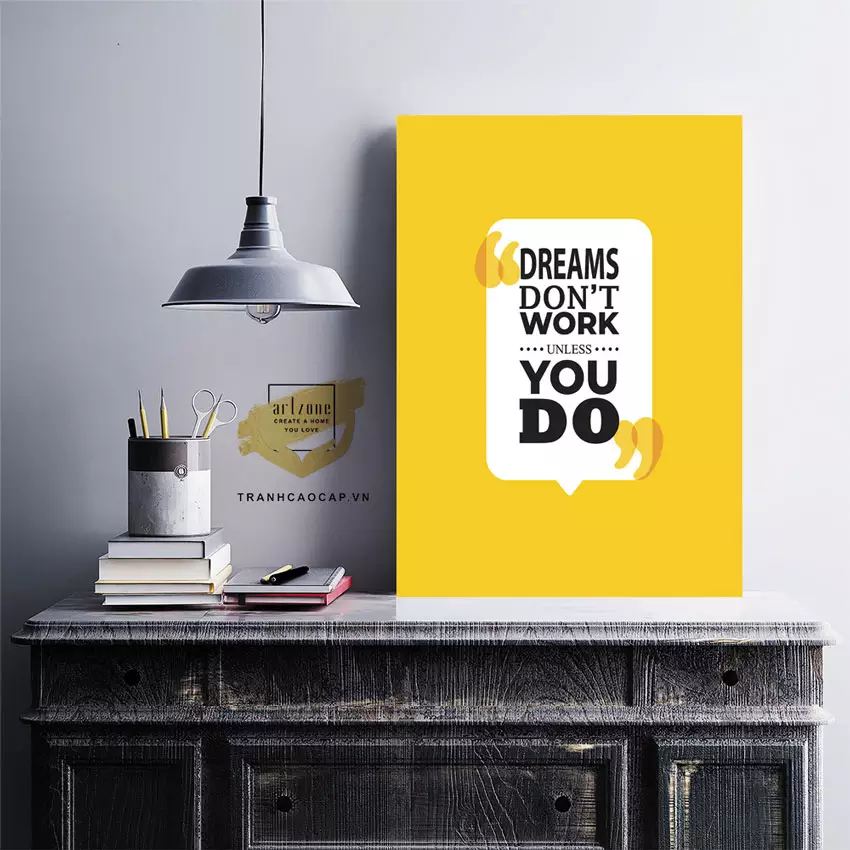 Tranh mica slogan tiếng Việt - Tạo không gian làm việc chuyên nghiệp và sáng tạo