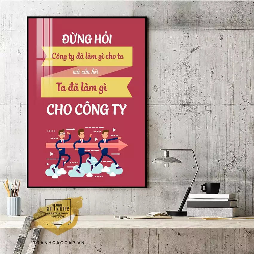 Cách bố trí tranh mica động lực trong văn phòng