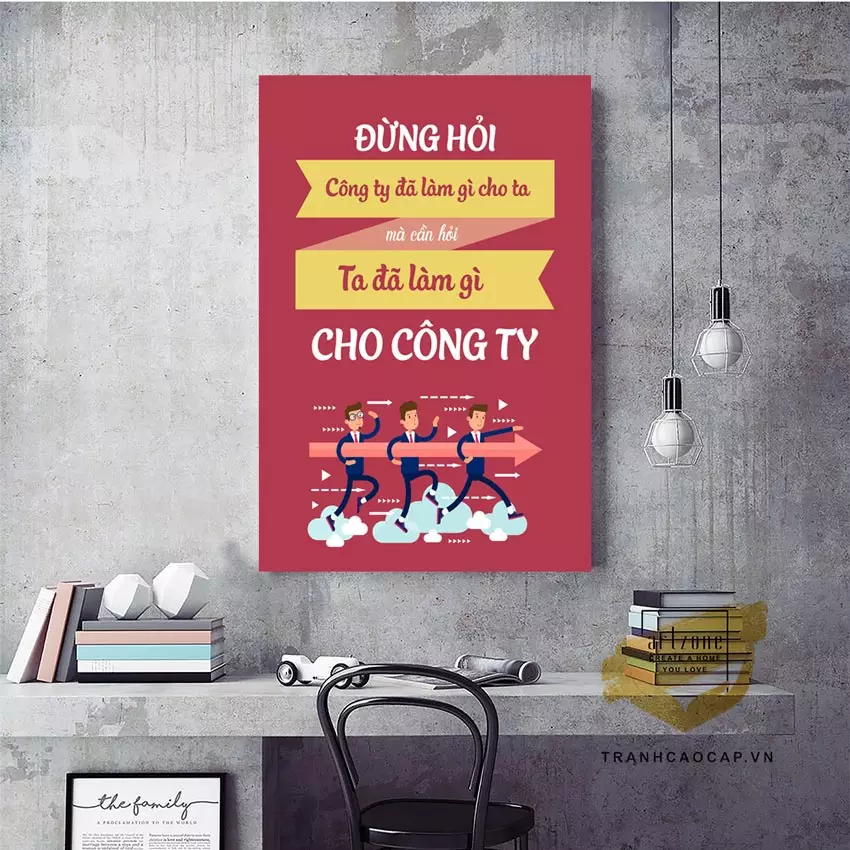 Tranh mica động lực tạo không gian làm việc chuyên nghiệp