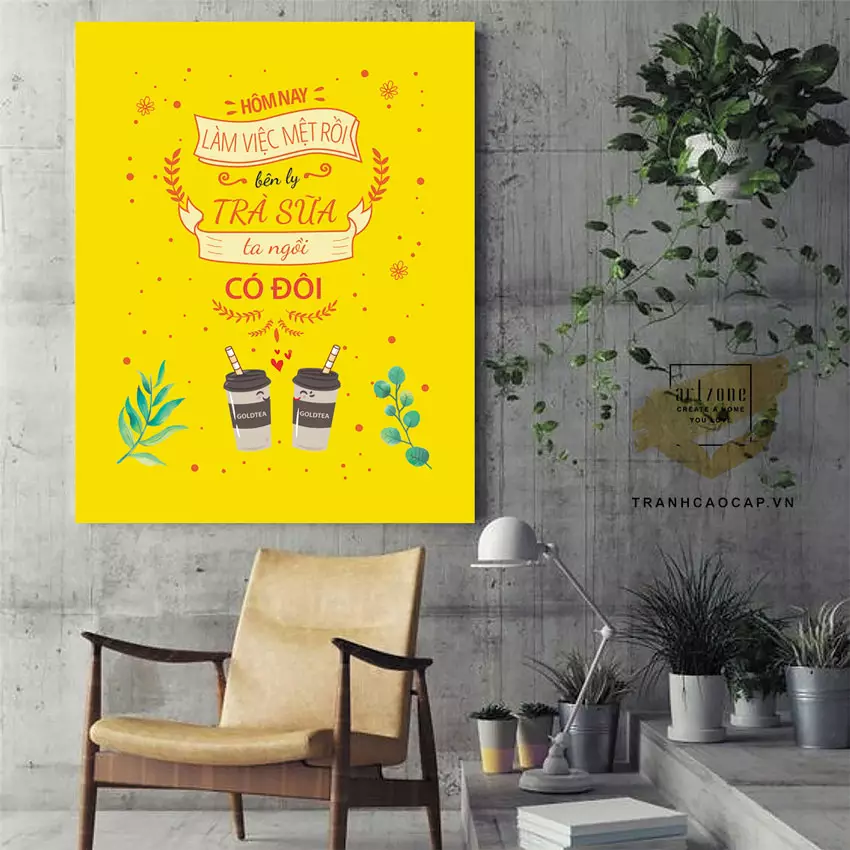 Tranh mica slogan tiếng Việt tạo không khí làm việc tích cực