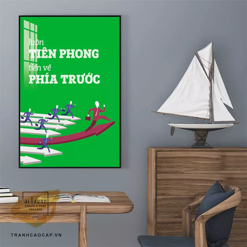 Ý nghĩa của slogan trong tranh mica văn phòng