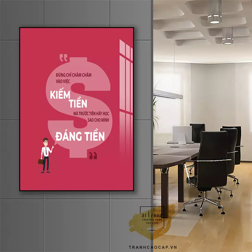 Tranh mica slogan tiếng Việt cho khu vực làm việc chung