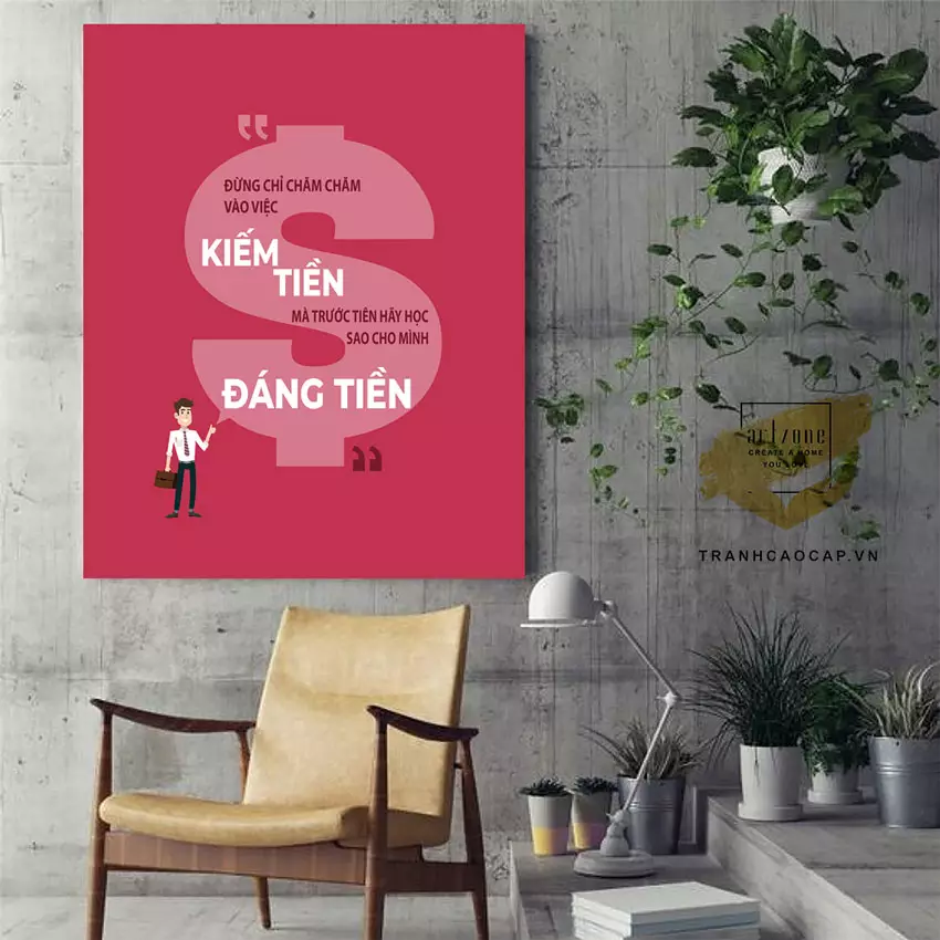 Trang trí văn phòng chuyên nghiệp với tranh mica slogan tiếng Việt