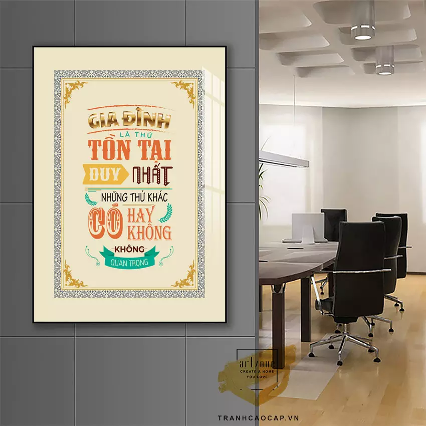 Tranh slogan mica mang đến vẻ đẹp hiện đại Tranh slogan mica mang đến vẻ đẹp hiện đại cho văn phòng
