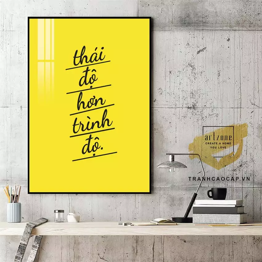 Tranh mica slogan với thiết kế hiện đại, tinh tế