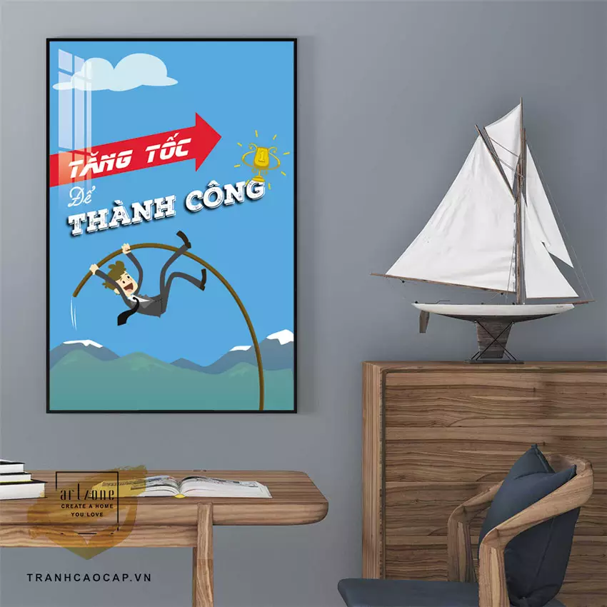 Tranh động lực treo tường giúp cải thiện không gian làm việc