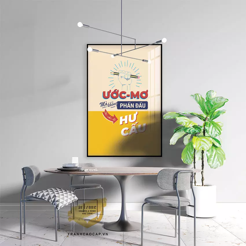 Tranh mica slogan với nhiều kích thước khác nhau