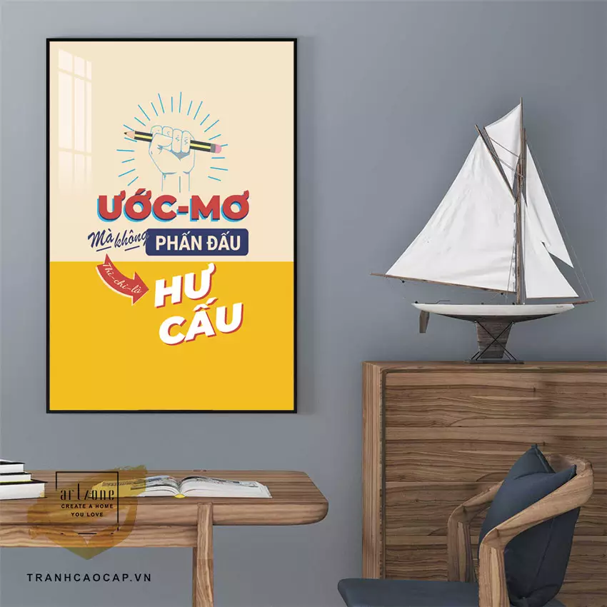 Bố trí tranh slogan tạo sự cân bằng và hài hòa cho không gian