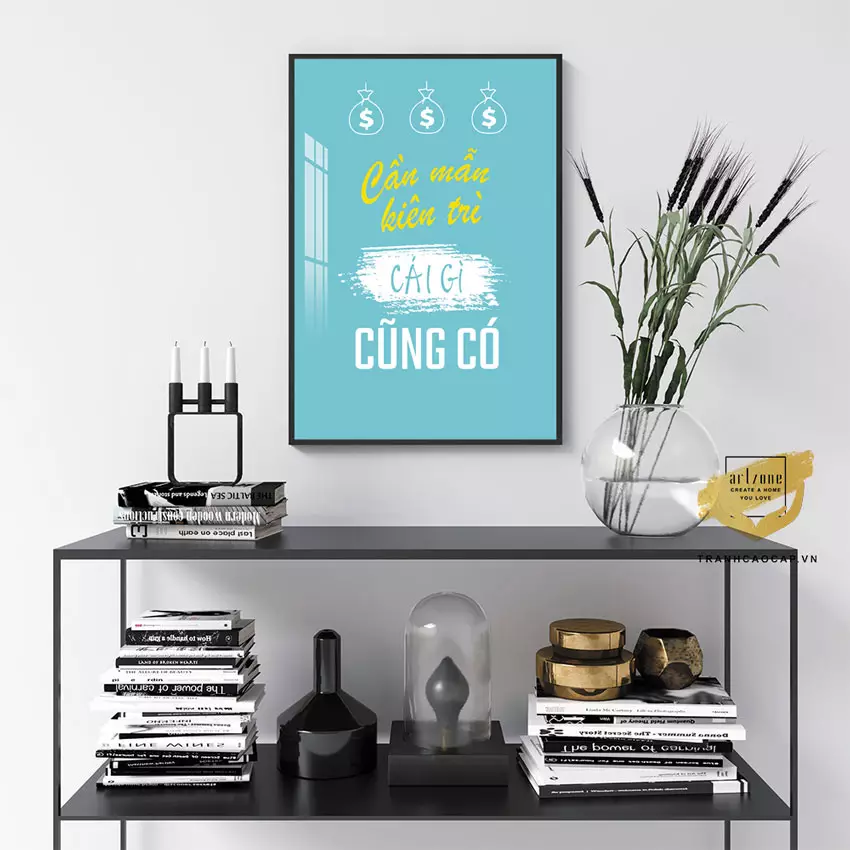 Tranh slogan treo tường văn phòng chất liệu mica