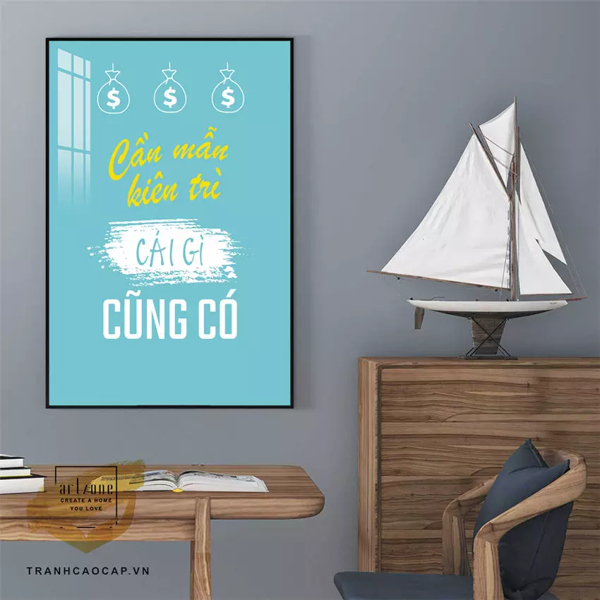 Tranh slogan khu vực lễ tân