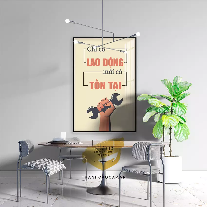 Lựa chọn khung tranh phù hợp cho tranh mica slogan