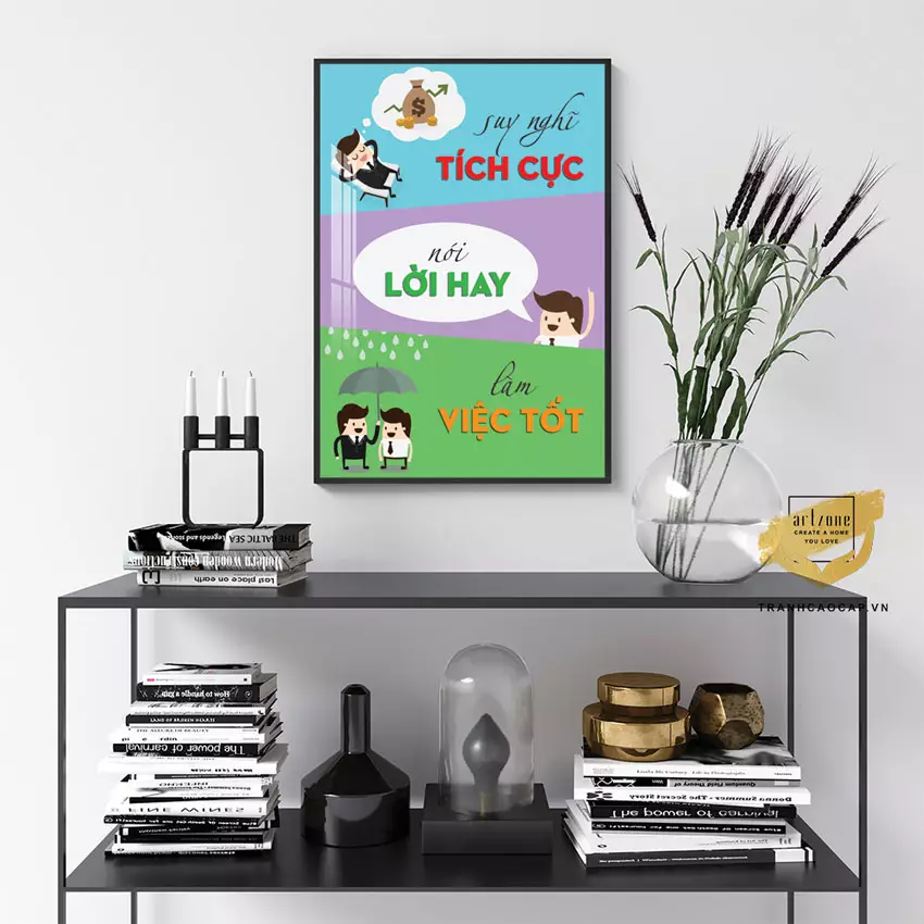 Tranh slogan treo văn phòng chất liệu mica cao cấp
