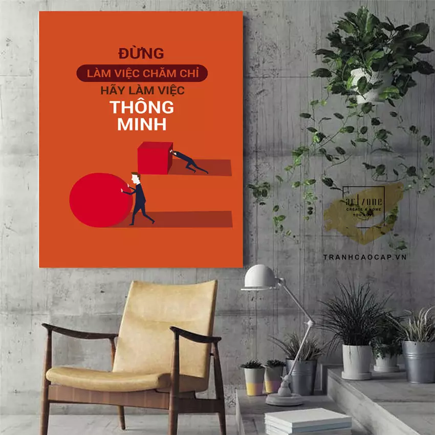 Tranh treo tường văn phòng với khung nhôm sang trọng