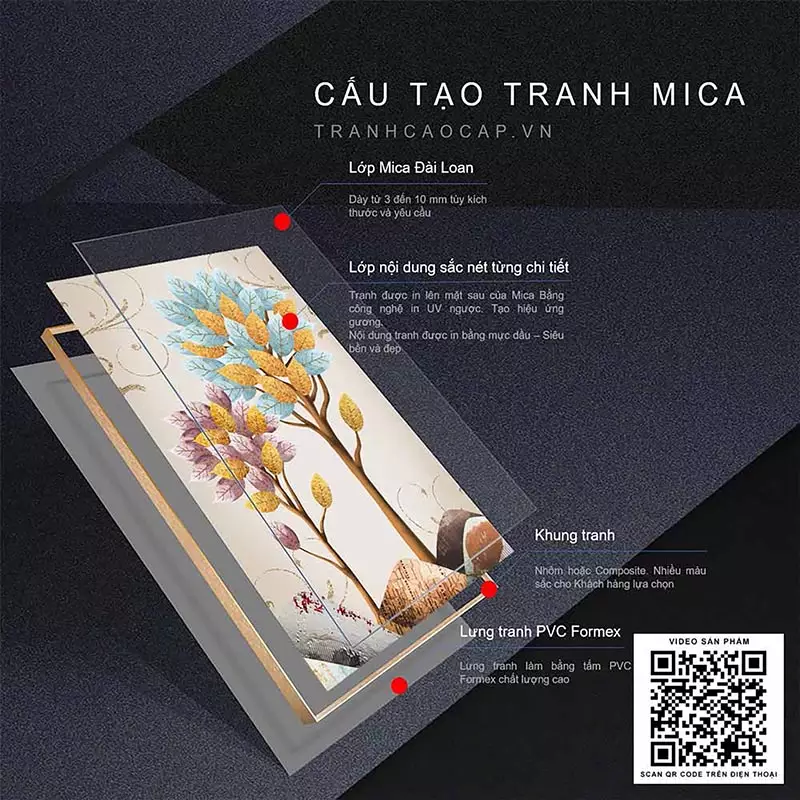 Bức tranh Mica AZ3-0291 tạo điểm nhấn cho phòng khách