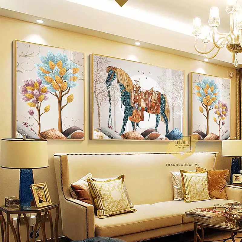 Không gian trang trí nghệ thuật với tranh Mica AZ3-0291