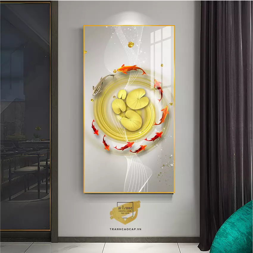 Tranh Cá Chép Bơi Lội Trong Gương AZ1-2035