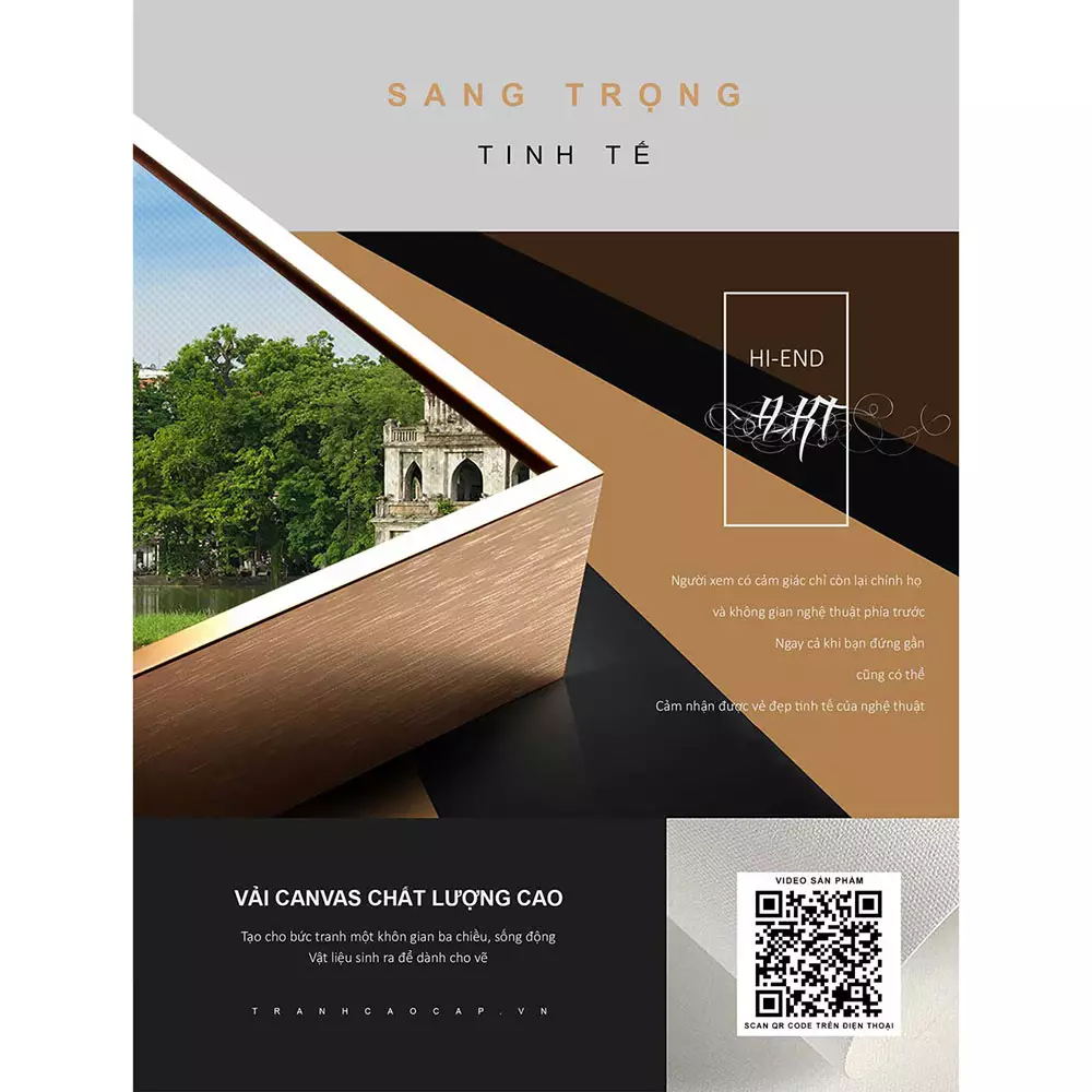 Tranh Hà Nội Xưa, Khung tranh nhôm, Composite, chất liệu Mica, AZ1-0935 Series