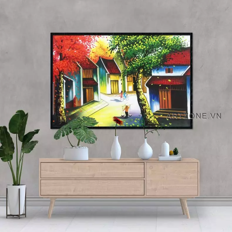 Tranh Hà Nội Xưa AZ1-0038 Chất Liệu Mica