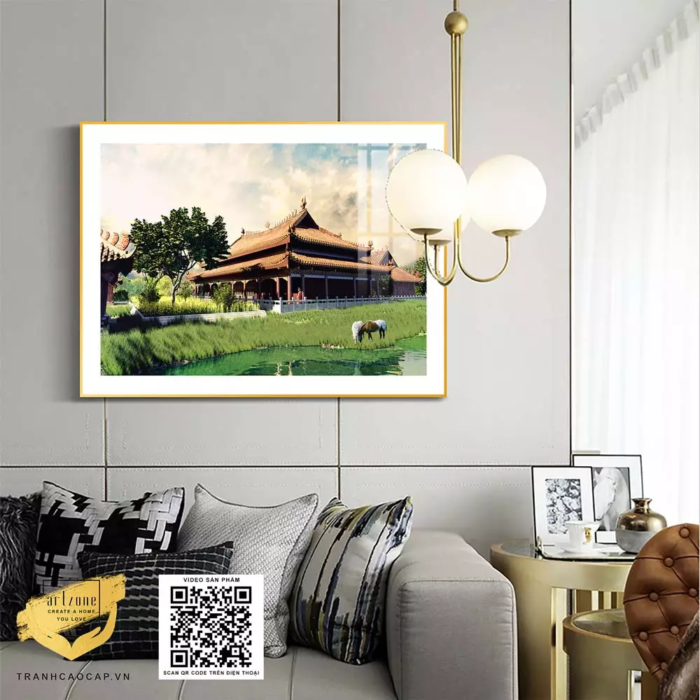 Khung tranh nhôm cho tranh Hà Nội Xưa