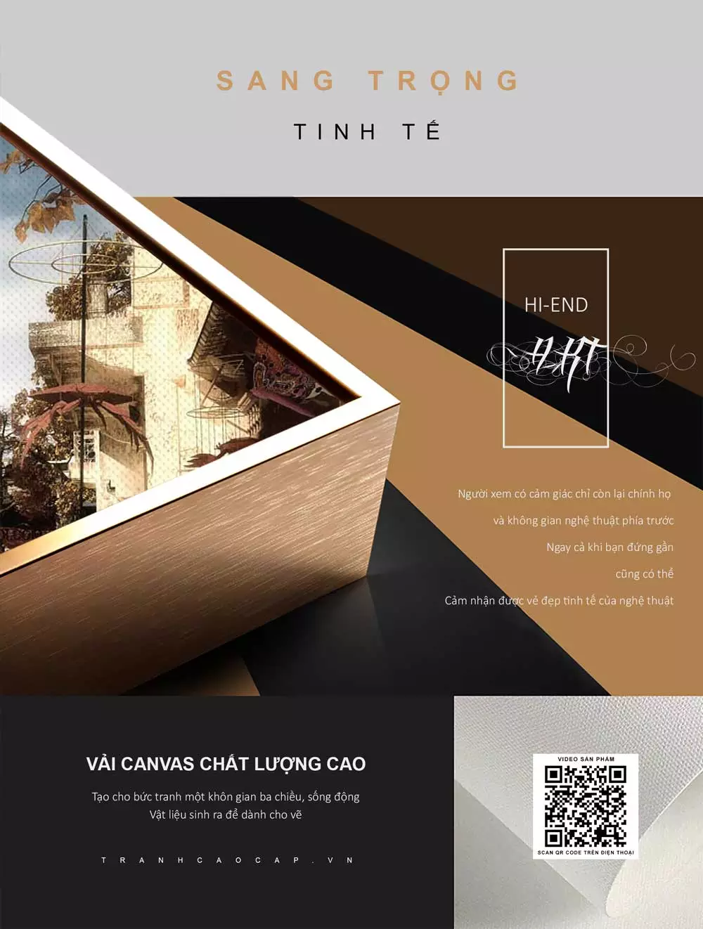 Tranh mica Hà Nội xưa với khung tranh nhôm