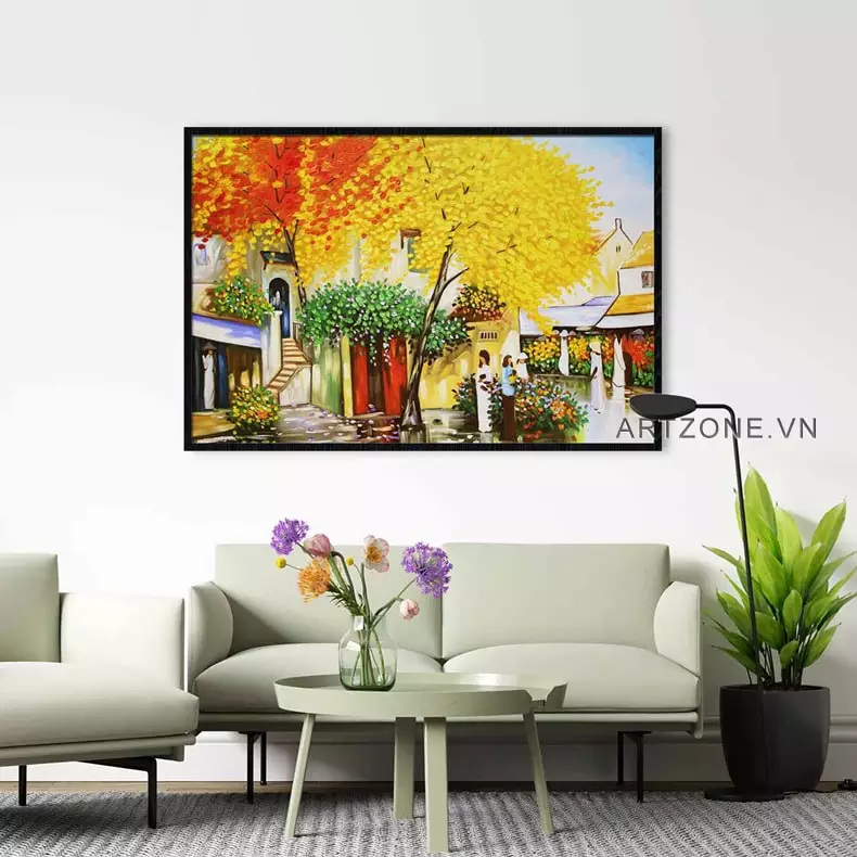 Màu sắc trầm ấm trong tranh Hà Nội xưa Màu sắc trầm ấm trong tranh Hà Nội xưa