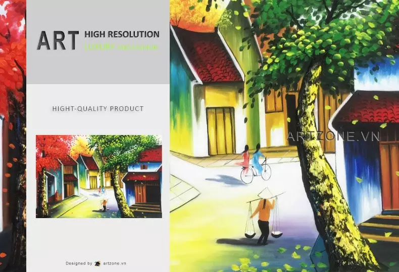 Tranh Hà Nội xưa phù hợp với nhiều phong cách nội thất khác nhau