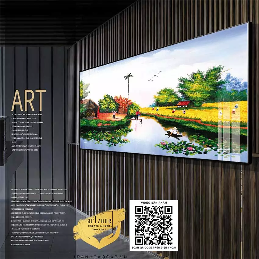 Tranh Mica làng quê Việt Nam cao cấp