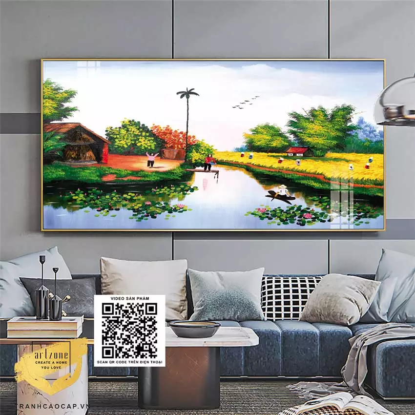 Cách treo tranh làng quê Việt Nam đúng cách