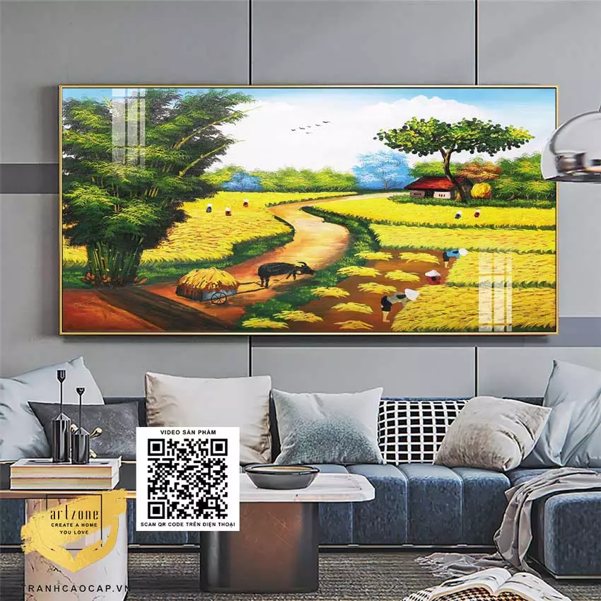 Bức tranh làng quê Việt Nam Mica mã AZ1-0158