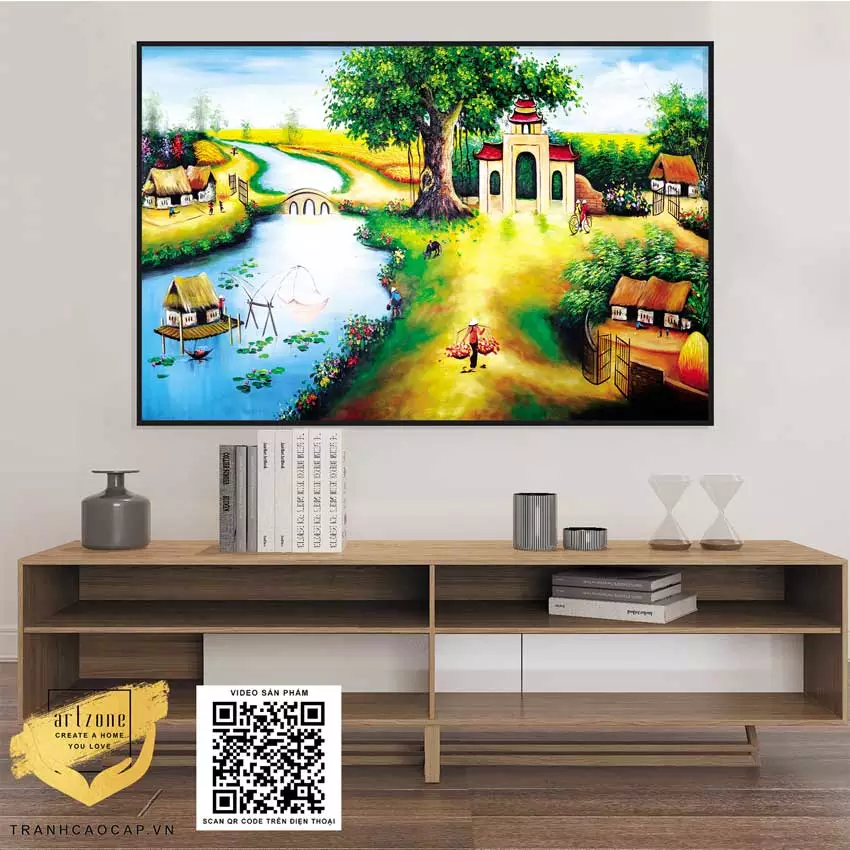 Chi tiết tranh làng quê Việt Nam AZ1-0142-MICA