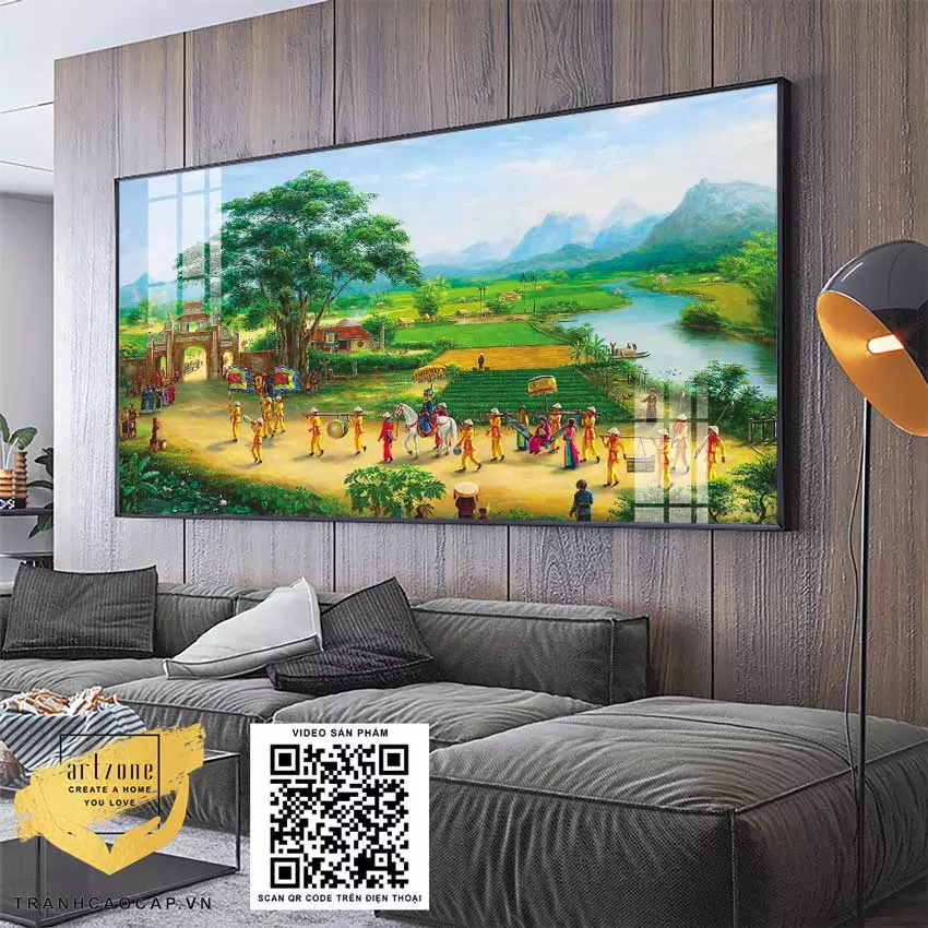 Tranh Làng Quê Việt Nam Trừu Tượng - Vẻ đẹp tinh tế, hiện đại