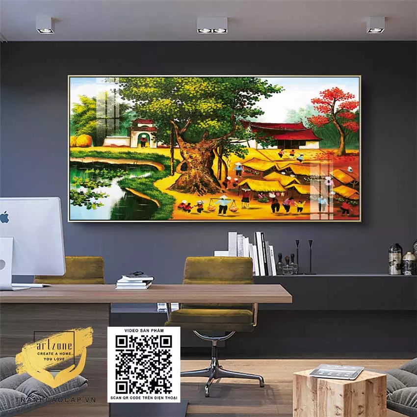 Treo tranh ở vị trí lý tưởng để tôn vinh vẻ đẹp của bức tranh