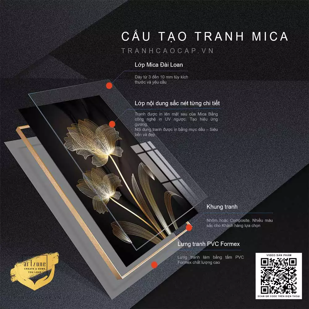 Tranh Hoa Vàng Hoàng Kim AZ1-0821