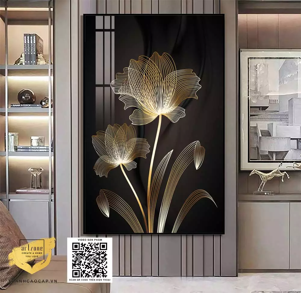 Hiệu ứng ánh sáng độc đáo của tranh hoa lá mica