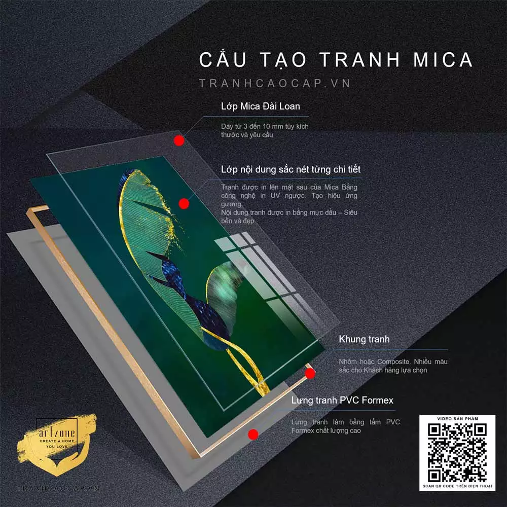 Tranh chiếc lá chuối xanh và ánh vàng hoàng kim chất liệu Mica