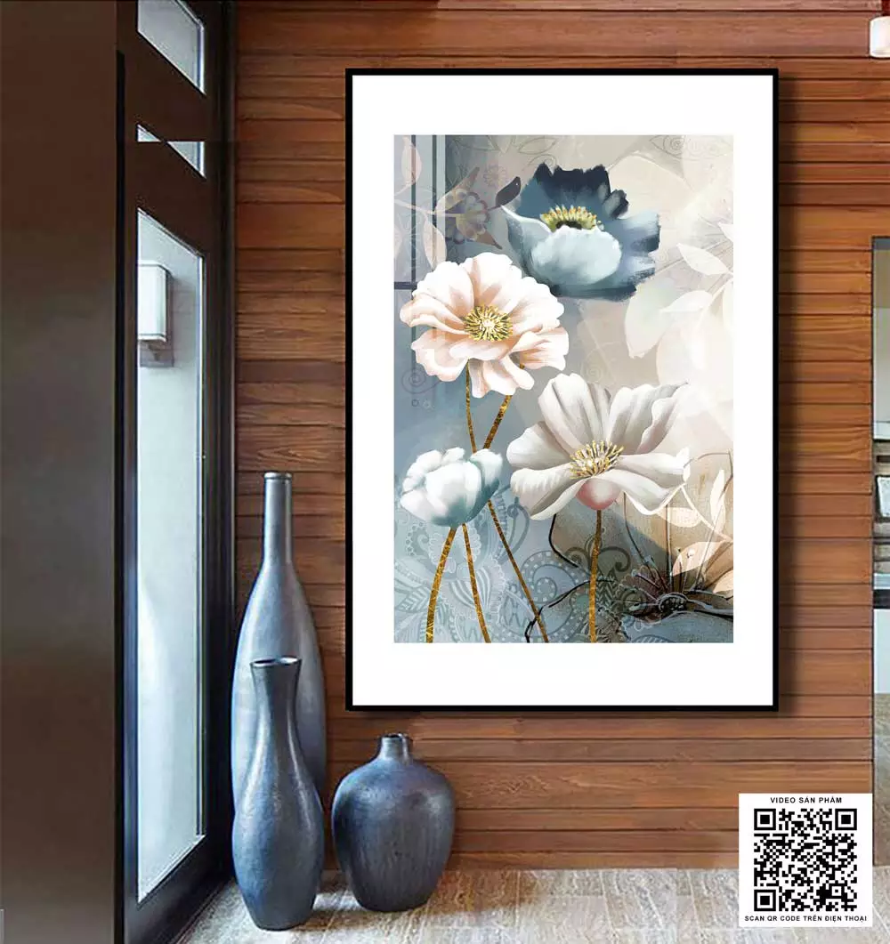 Gợi ý không gian treo tranh hoa lá mica AZ1-0918