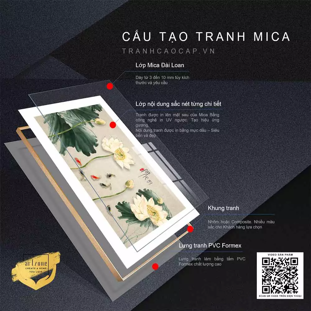 Mua tranh mica hoa sen cá chép ở đâu?