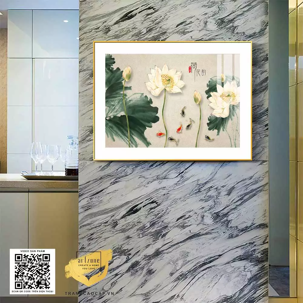 Màu sắc tranh hài hòa với không gian nội thất