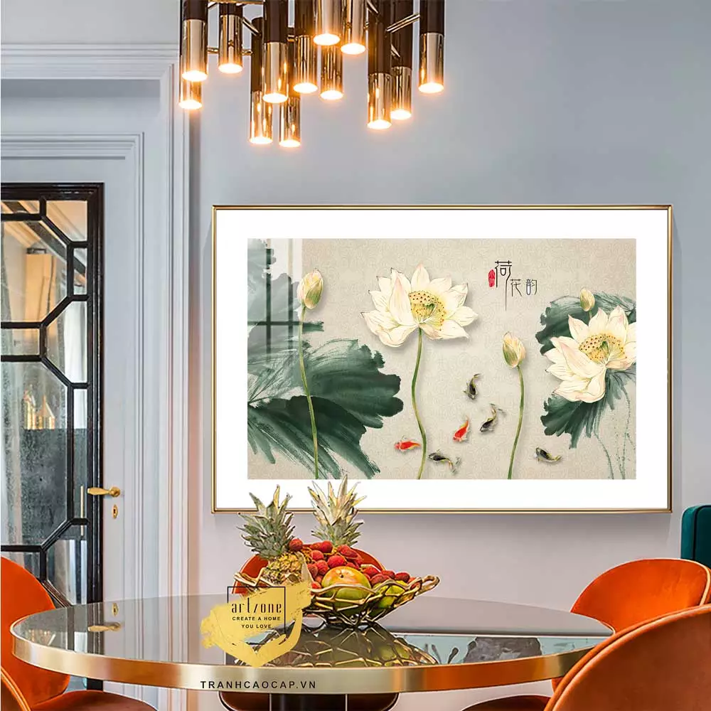 Tranh trang trí phòng khách đẹp với chất liệu mica