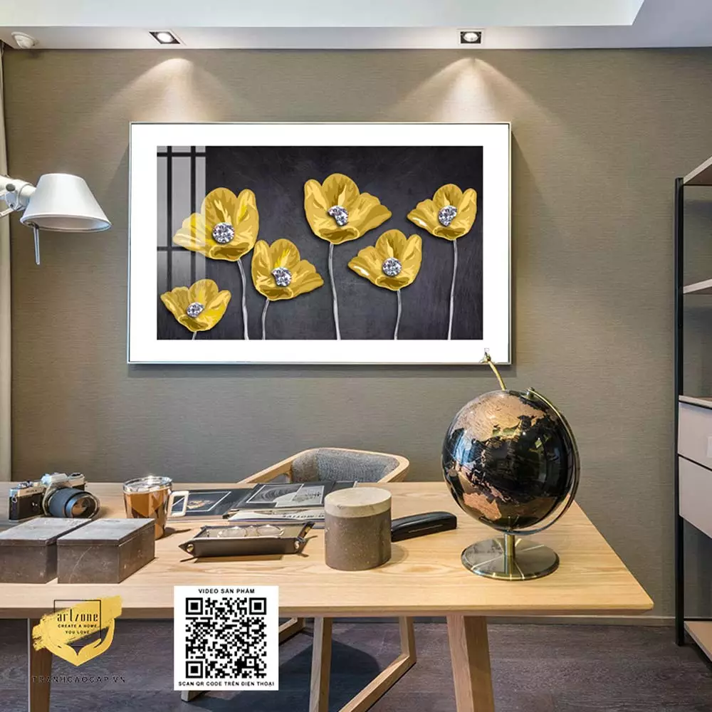 Tranh hoa lá mica phù hợp với nhiều phong cách nội thất