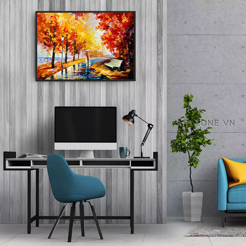 Ánh sáng giúp làm nổi bật vẻ đẹp của tranh sơn dầu