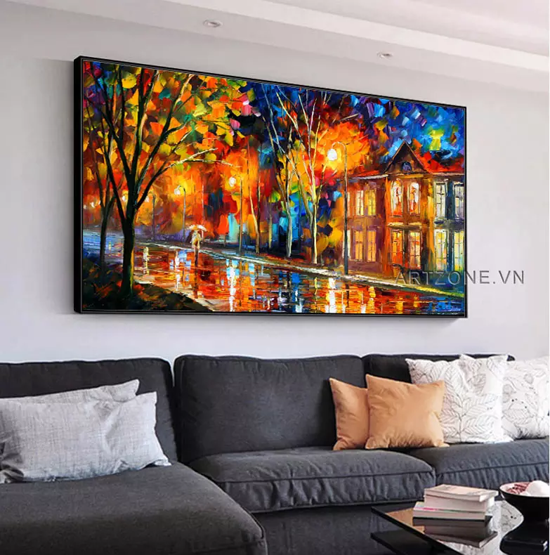 Vị trí treo tranh trong phòng khách