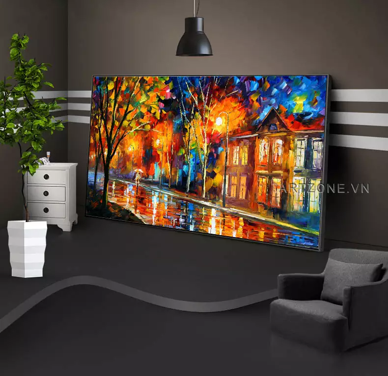 Bức tranh Hoàng Mai Khi Phố Cổ Lên Đèn