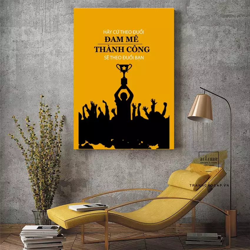Không Gian Làm Việc Chuyên Nghiệp Với Tranh Mica Slogan