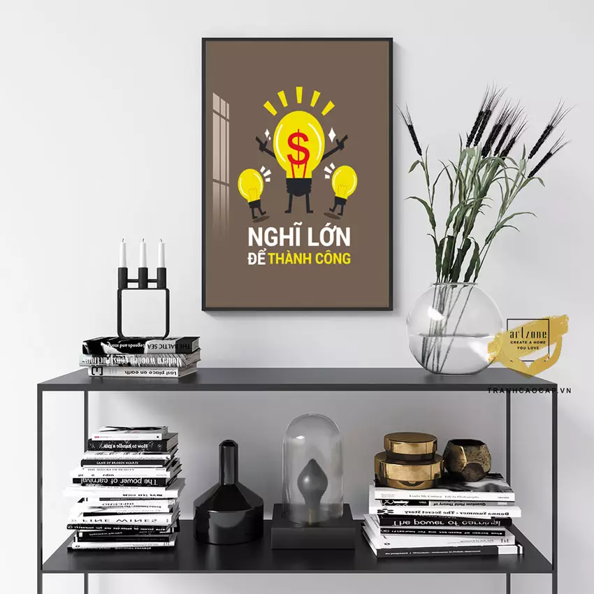 Tranh động lực văn phòng chất liệu Mica