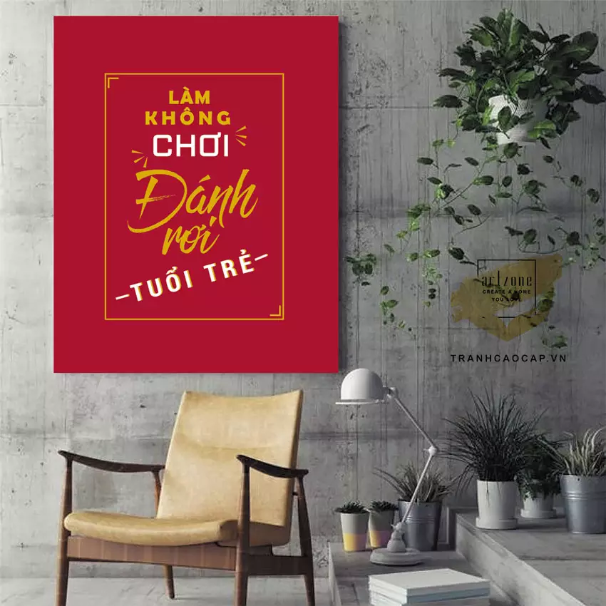 Tranh mica slogan trang trí văn phòng