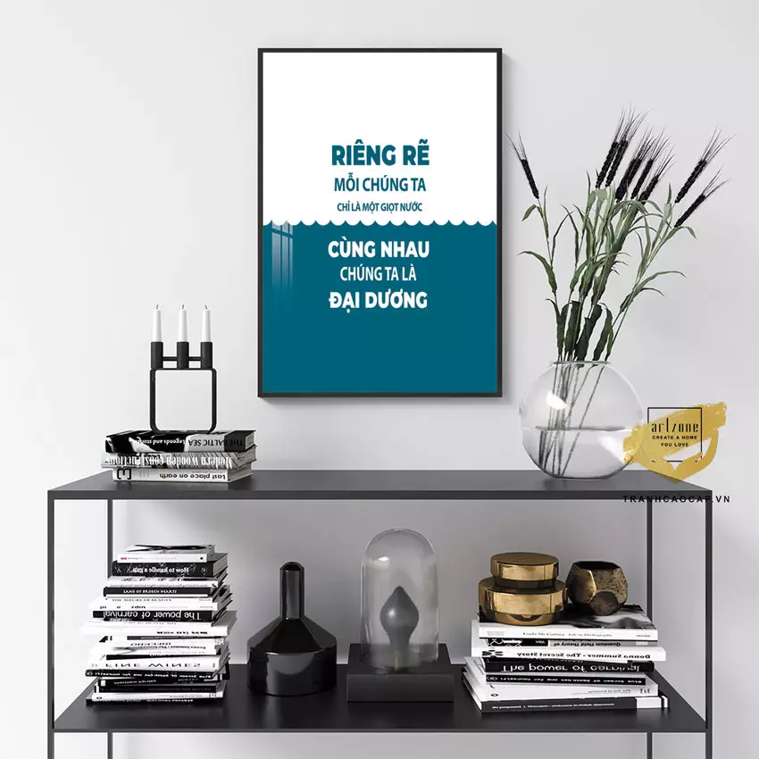 Tranh động lực treo văn phòng khung nhôm mica AZ1-1479 Series