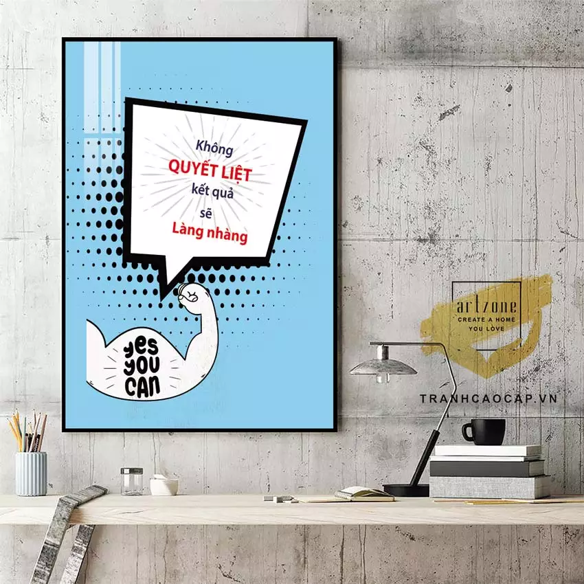 Tranh Mica văn phòng hiện đại với thiết kế tối giản