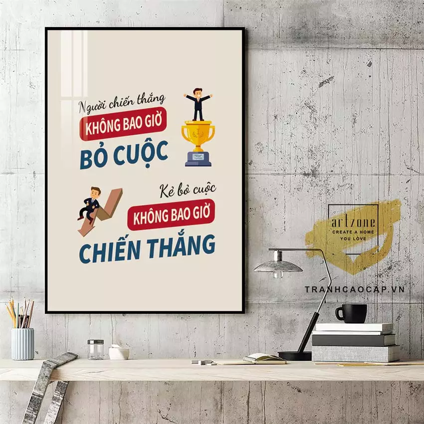 Sự kết hợp màu sắc hài hòa trong tranh mica AZ1-1474 tạo không gian làm việc thư giãn